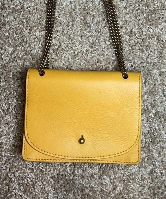 Madewell Handbags - Madewell Yellow Leather Chain Crossbody Bag